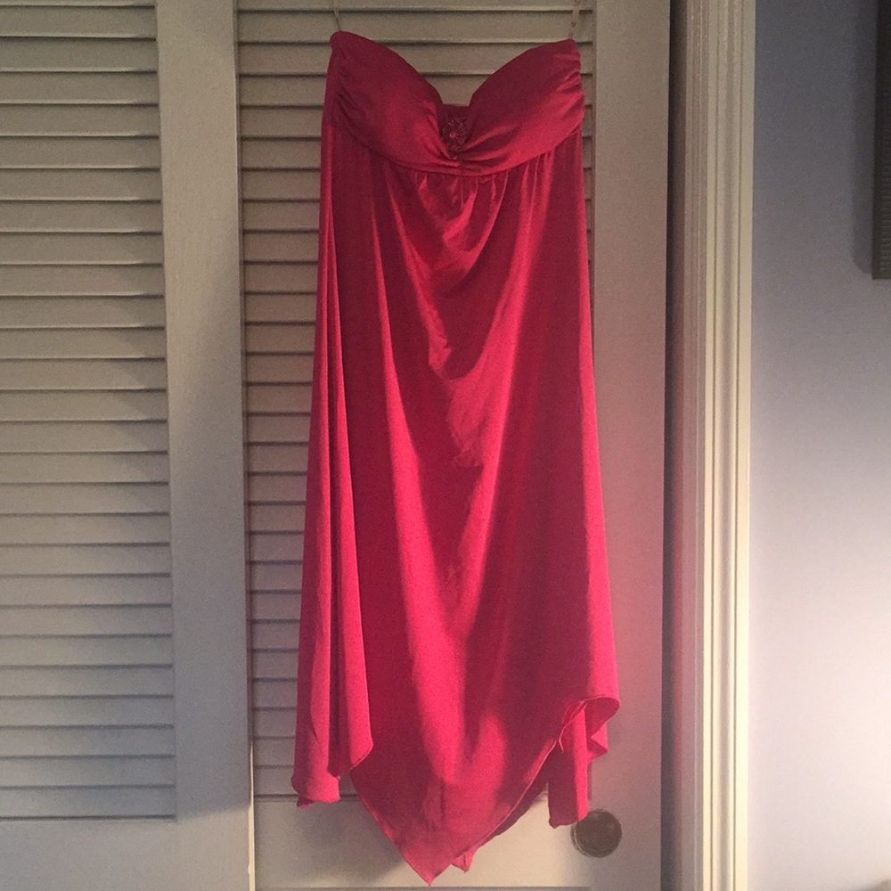 Pink strapless dress